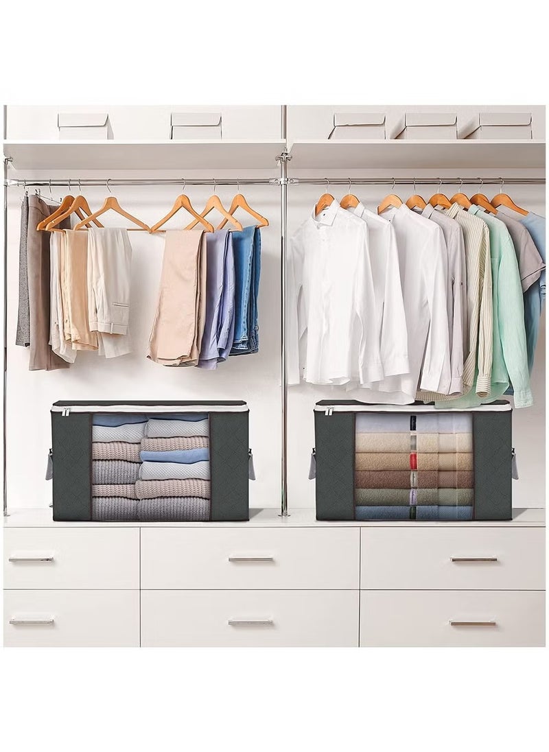 3 Pieces Large Capacity Sized Bags Clothes Storage Organizers Foldable, durable, and space-saving with See-Through Window and Carry Handles