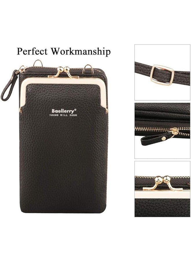 baellerry Small Crossbody Phone Bag for Women Lightweight PU Leather Phone Wallet Purse with Shoulder Strap&Card Slots  - Image 5