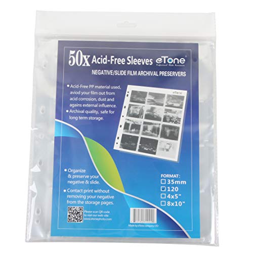 eTone 100x eTone Archival Storage Sheets 120 Negative Page Preservers (100x120) - Image 2