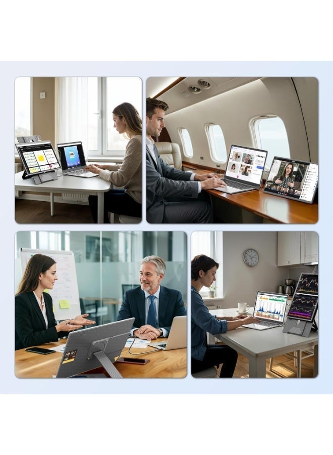 ڤي2كوم شاشة محمولة للموبايل واللابتوب 16.1 بوصة – شاشة IPS بدقة 1200P، قاعدة قابلة للفصل ودوران 360° مع دعم VESA، توصيل وتشغيل عبر HDMI / USB-C / USB-A، متوافقة مع Windows/ Mac/ Android / أجهزة الألعاب - Image 5