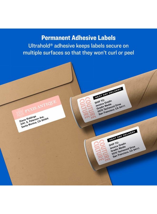 Avery Printable Shipping Labels with Sure Feed, 3-1/3" x 4", White, 600 Blank Mailing Labels (8464) - Image 5
