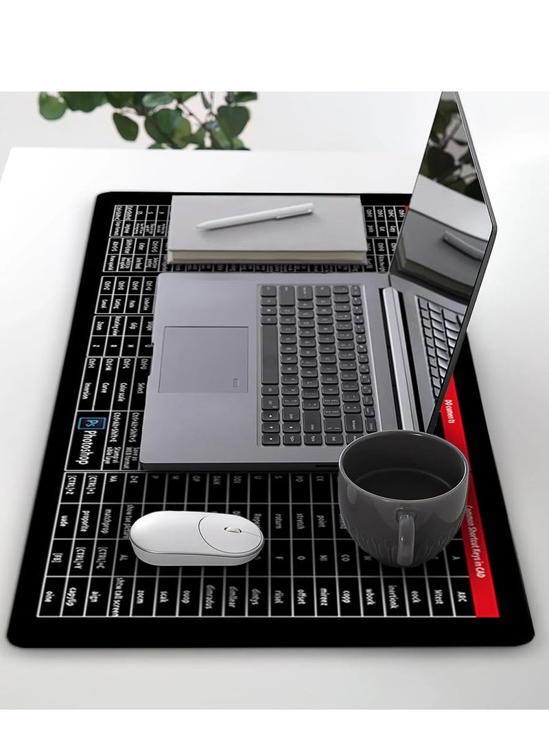 Keyboard Pad, Super Large Anti-Slip Keyboard Pad, with Office Software Shortcuts Pattern, Office Shortcut Mouse Pad, Mousepads for Desk, Mouse and Keyboard Pad, 15.7x35.43in