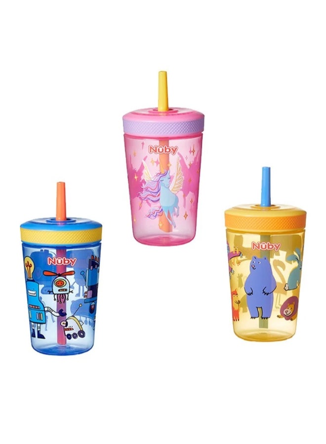 Nuby Sip It Swirler Cup, Fun Toddler Straw Cup with Leak Resistant Design, Everyday Drinking Cup for Hydration at Home and On the Go, Assorted - Image 2