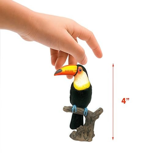 Gemini&Genius Bird Toys for Kids, Jungle Animal Bird Figures Gift Toys, 6Pcs Toucan, Parrot and Flamingo Action Figures. Great for Christmas Stocking Stuffed Toys, Garden Decorations or Cake Toppers - Image 3