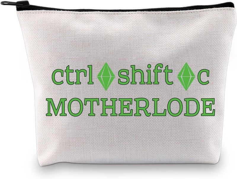 XYANFA Ctrl Shift C Motherload game Sticker Makeup Bag Sims Game Cosmetic bag Sims Game Fans Gifts Zipper Pouch Bag (MOTHERLODE)
