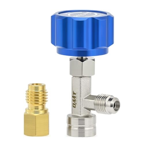 Orion Motor Tech R1234yf Self Sealing Can Tap, for Self Sealing R1234yf Refrigerant Recharge, Self Sealing R1234yf Refrigerant Dispenser with 1/4" to LH Threading 1/2" Adapters for Refilling AC System - Image 1