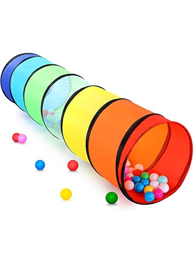 DURKU Colorful Pop Up Play Tunnel Tent for Toddlers, Interactive Crawl Toy for Babies or Pets with Mesh, Folding Gift for Boys and Girls, Indoor & Outdoor Game Fun - Image 1