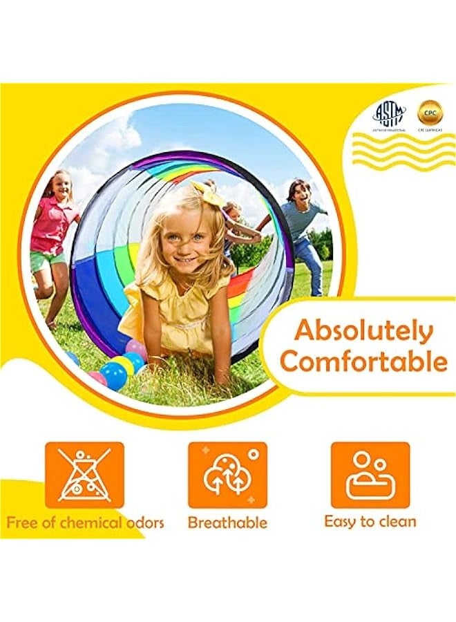 DURKU Colorful Pop Up Play Tunnel Tent for Toddlers, Interactive Crawl Toy for Babies or Pets with Mesh, Folding Gift for Boys and Girls, Indoor & Outdoor Game Fun - Image 3