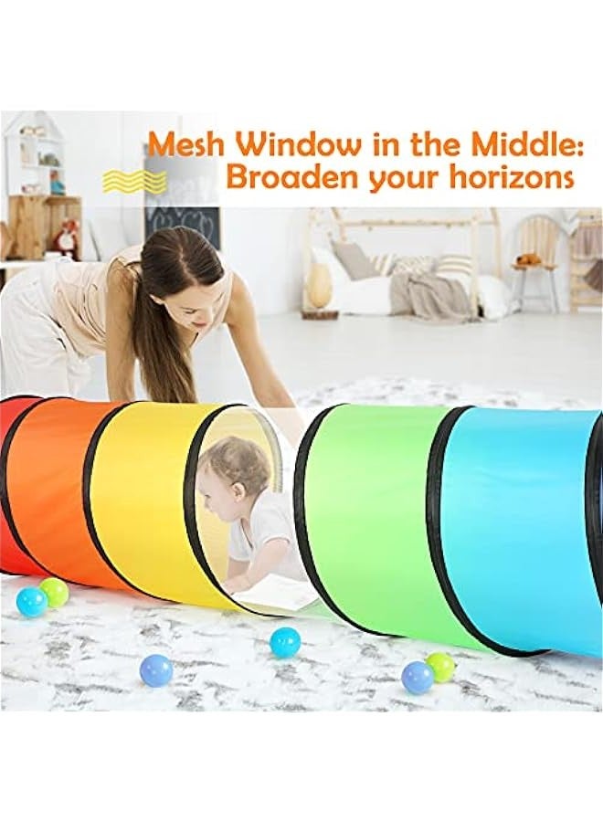DURKU Colorful Pop Up Play Tunnel Tent for Toddlers, Interactive Crawl Toy for Babies or Pets with Mesh, Folding Gift for Boys and Girls, Indoor & Outdoor Game Fun - Image 5