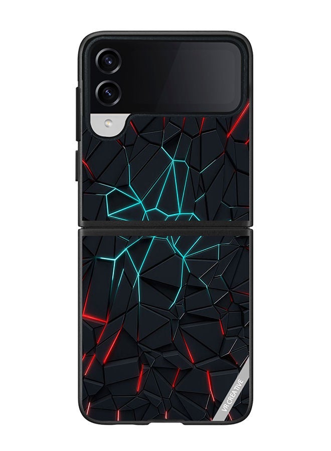 VR CREATIVE Protective Case Cover For Samsung Galaxy Z Flip4 Abstracts Design Multicolour - Image 1