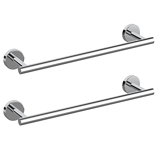 Cilee 2 Pieces Polished Chrome Bathroom Towel Bar, 16 Inch Double Towel Racks,Bathroom Towel Holder Hand Towel Bar for Bathroom Stainless Steel Wall Mount - Image 1
