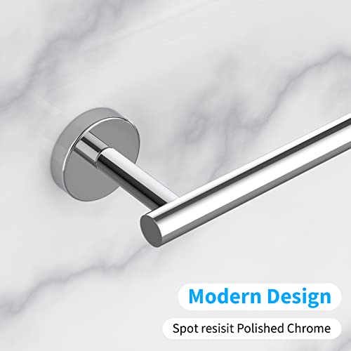 Cilee 2 Pieces Polished Chrome Bathroom Towel Bar, 16 Inch Double Towel Racks,Bathroom Towel Holder Hand Towel Bar for Bathroom Stainless Steel Wall Mount - Image 3