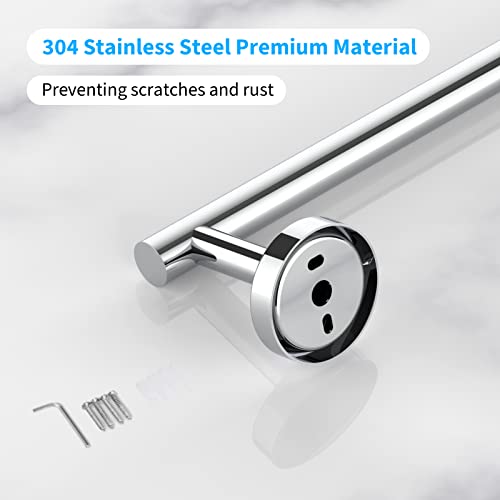 Cilee 2 Pieces Polished Chrome Bathroom Towel Bar, 16 Inch Double Towel Racks,Bathroom Towel Holder Hand Towel Bar for Bathroom Stainless Steel Wall Mount - Image 4