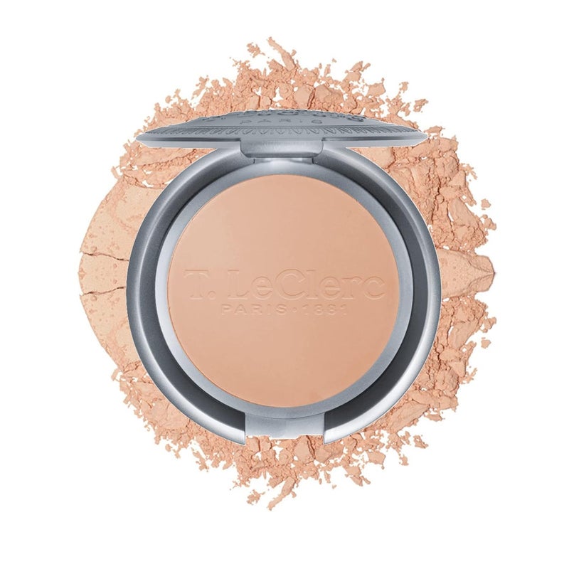 T Leclerc Compact Pressed Powder  SuperBlendable Face Makeup Longwear Portable Matte Finish Radiant Natural Medium to Full Coverage Airbrushing Mineral Base For Pores  Imperfections Ambre