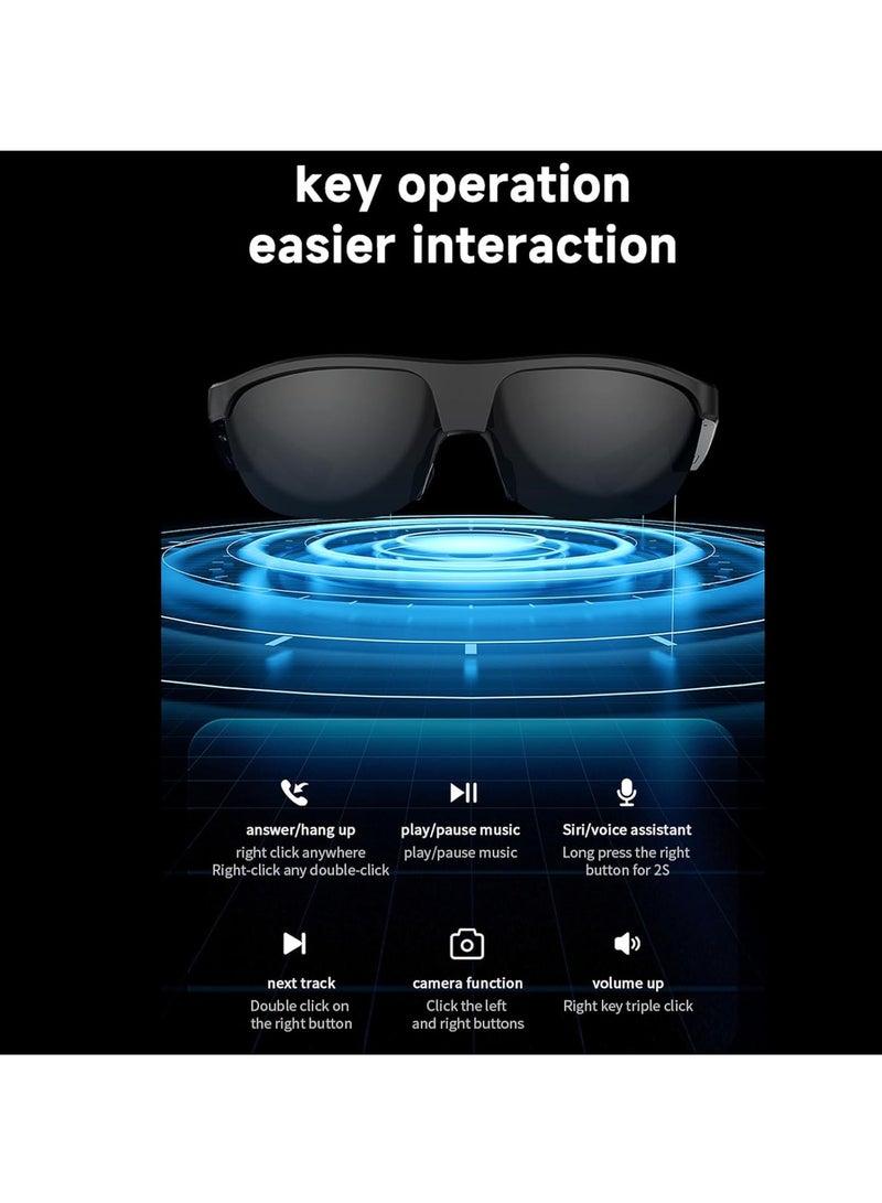 نظارات بلوتوث ذكية M6Pro نظارات شمسية تقنية سوداء توصيل العظام في الهواء الطلق ركوب الدراجات القيادة عمر بطارية طويل (أسود) - Image 4