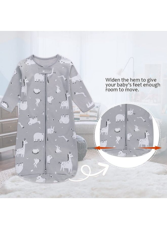 Miracle Baby Long Sleeve Sleep Sack, 100% Cotton Baby Sleeping Bag 0-18 Months Baby Wearable Blanket Super Soft Temp Regulating Premium Infant Toddler Kids Sleeping Sack (6-12 Months Gray Giraffe)  - Image 4