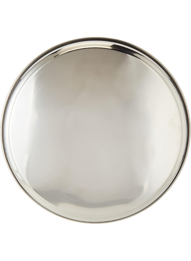 RAJ RAJ Stainless Steel Silver Touch Thala Dinner Plate  - Image 3