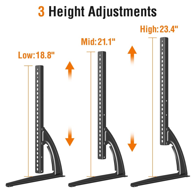 ELIVED Universal Table Top TV Stand for Most 27 to 55 inch LCD LED Plasma Flat Screen TVs, TV Base Height Adjustable Leg Stand Holds up to 88 lbs, VESA up to 800x400mm, YD1014 - Image 3