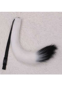 Generic 2023 Cute Fox Tail Cosplay Cat Accessory Set White black tip 