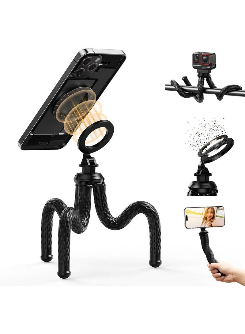 تيليسن TELESIN المغناطيسي ثلاثية مرنة لآيفون ، ميني ثلاثية قابلة للثني الهاتف الوقوف لـ Magsafe عربة أنبوب دراجة نارية ذراع حامل الهاتف عصا سيلفي لتسجيل الفيديو للهواتف كاميرا العمل - Image 1