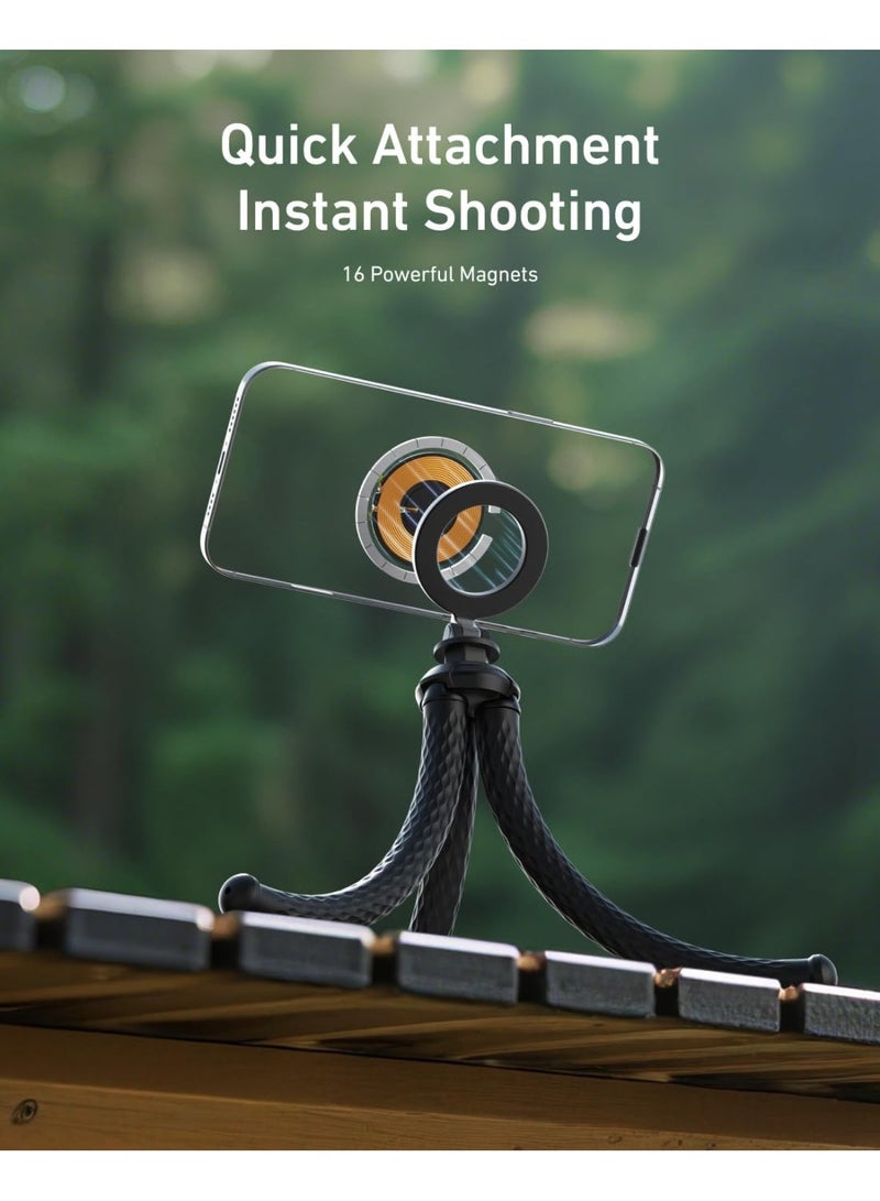 تيليسن TELESIN المغناطيسي ثلاثية مرنة لآيفون ، ميني ثلاثية قابلة للثني الهاتف الوقوف لـ Magsafe عربة أنبوب دراجة نارية ذراع حامل الهاتف عصا سيلفي لتسجيل الفيديو للهواتف كاميرا العمل - Image 5