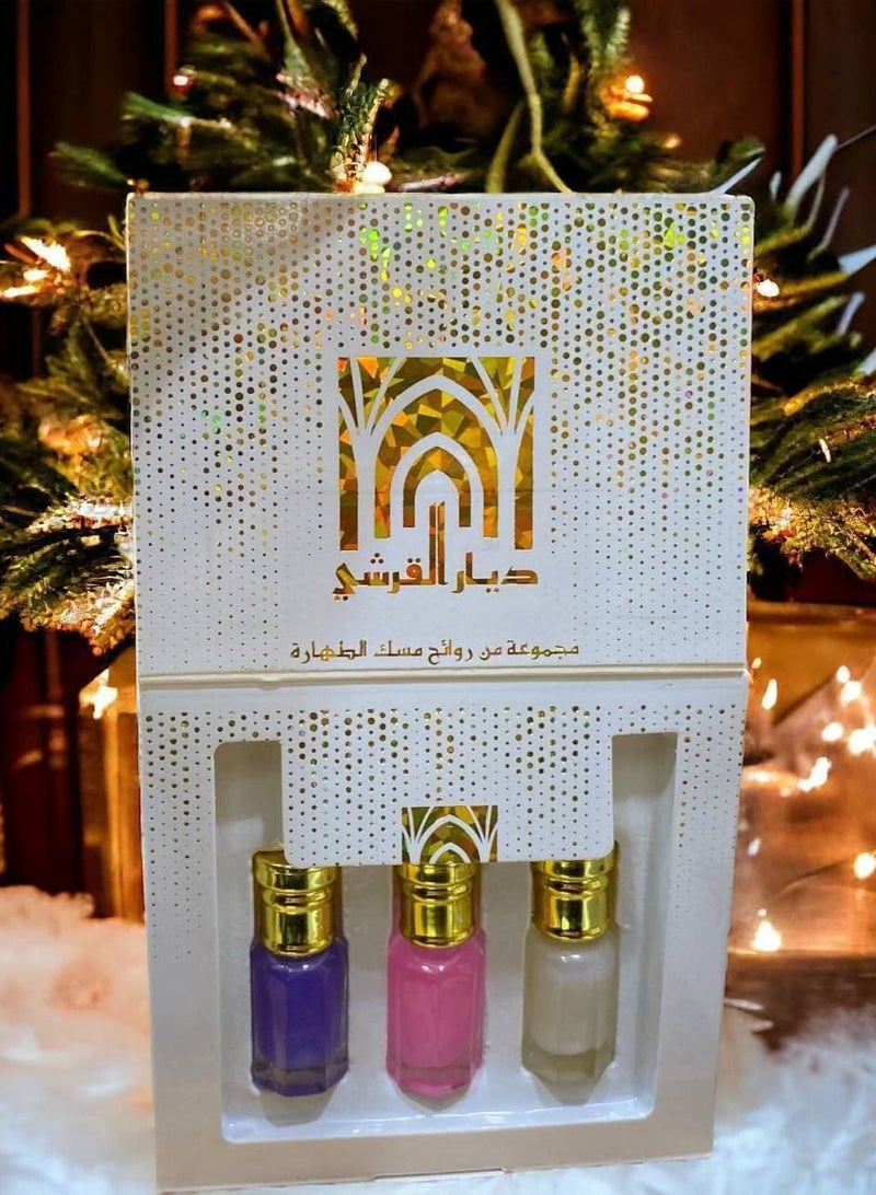 MISK INTIMATE Tahara Al-Qurashi Musk, 3 Pieces, White Musk, Rose Musk, Musk Box