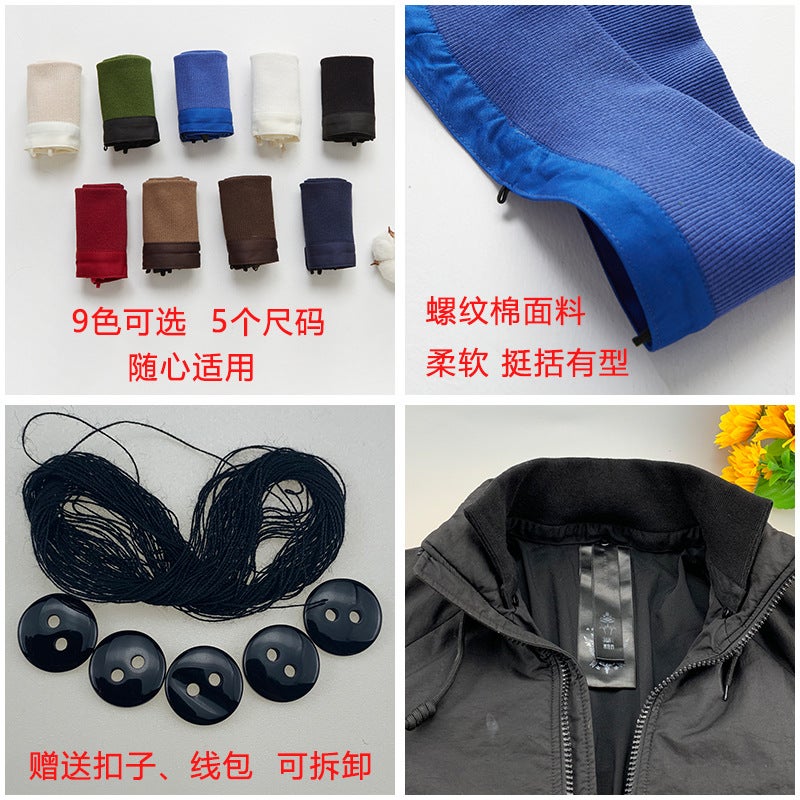 Cotton jacket anti-dirty collar removable and washable to keep the neckline clean autumn and winter with down jacket fixed stickers fake collar for men and women - Image 3
