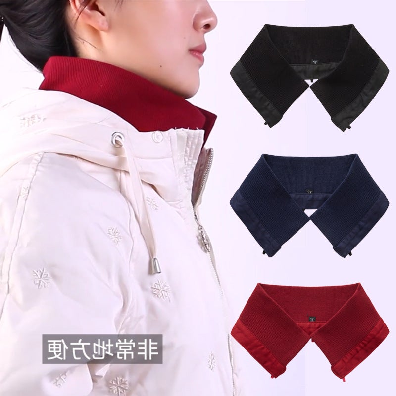 Cotton jacket anti-dirty collar removable and washable to keep the neckline clean autumn and winter with down jacket fixed stickers fake collar for men and women - Image 1