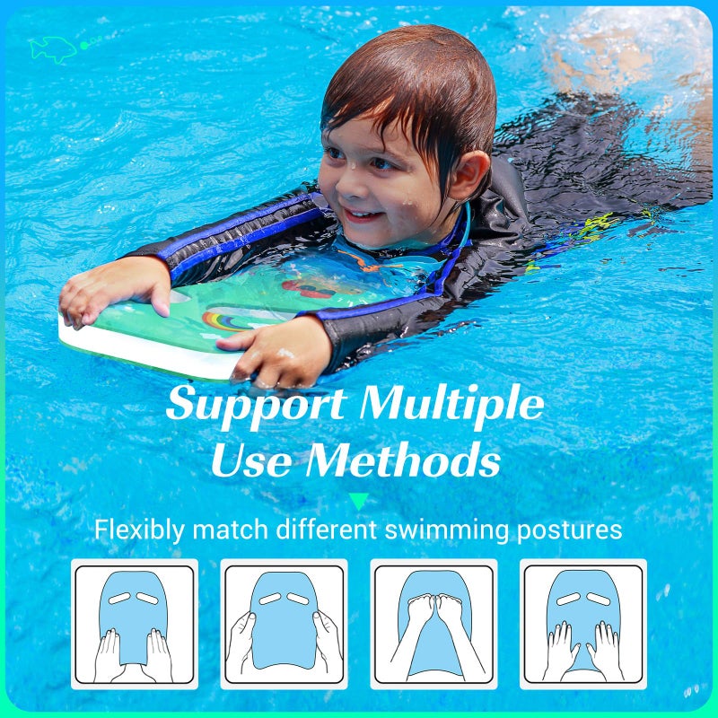 HeySplash Swim Kickboard for Kids, Swimming Kickboard Cute Pattern Swim Training Aid for Children, Pool Exercise Equipments for Beginning Swimmers Safety Swim Board Auxiliary, Light Green Dinosaur - Image 4