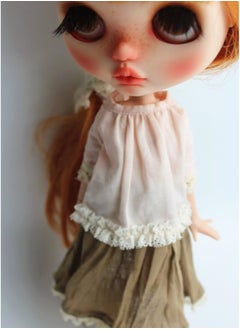 silvercnc Sweet Mori Girl Shirt Top W/Bowknot & Long Dress Outfit for 12'' Blythe Doll  - Image 1