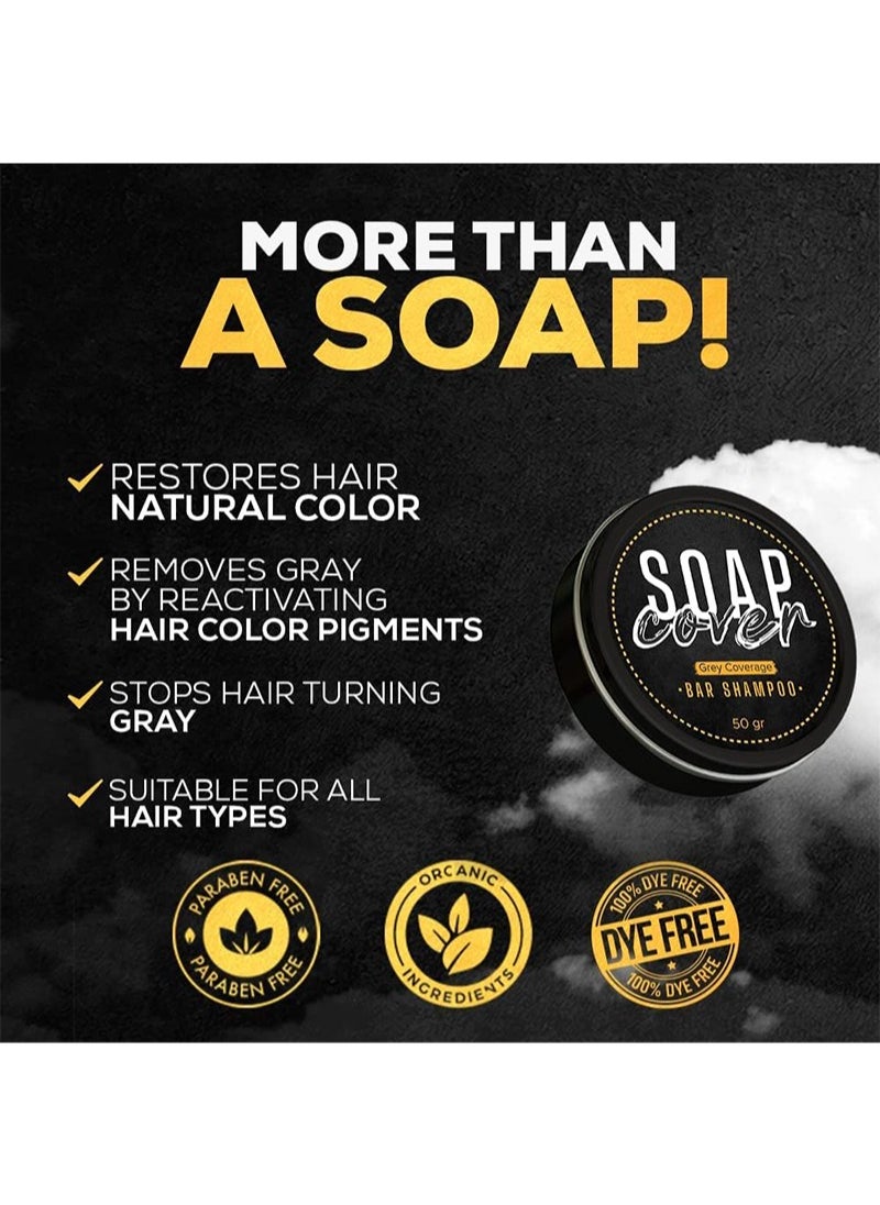 SOAP COVER Grey Hair Covering Soap, Darkening Compact Soap Bar  - Image 2