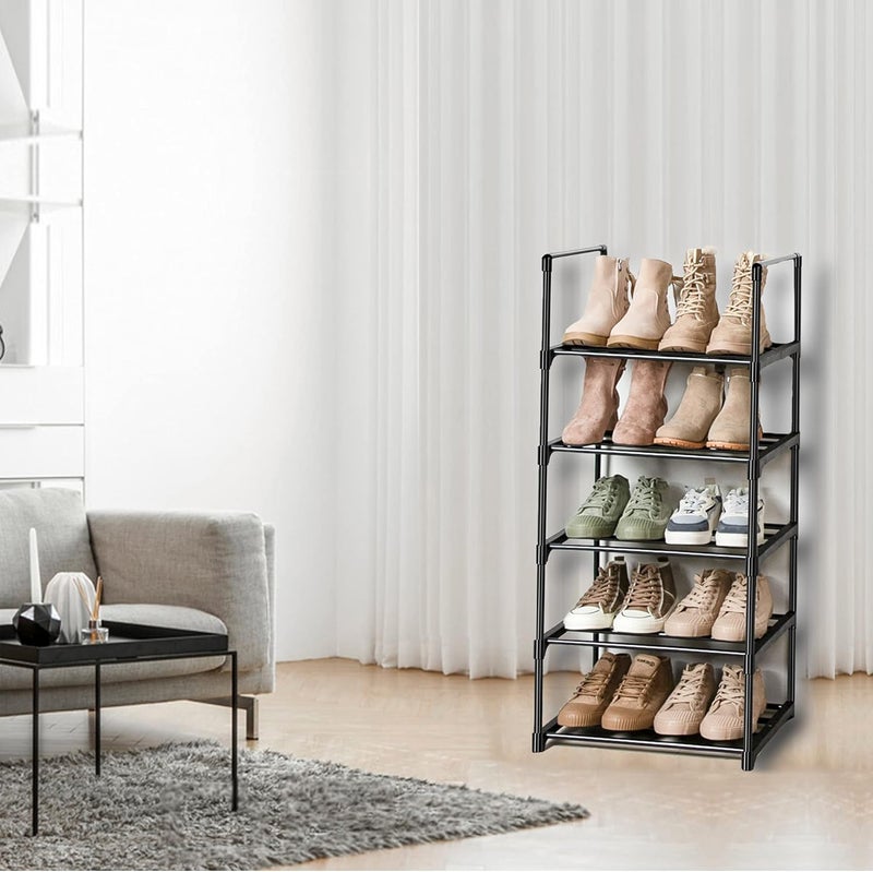 OYREL Shoe Rack, Sturdy Metal Shoes Rack Organizer,Narrow Shoes Stand Shelf 5 Tier Shoe Racks for Closets Small Space - Image 3