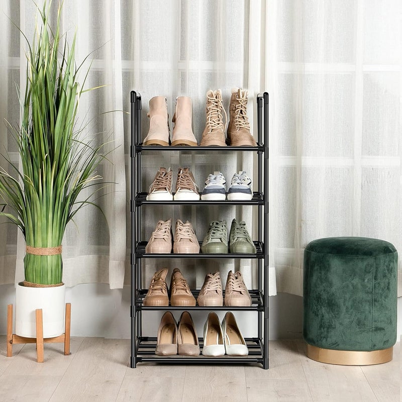 OYREL Shoe Rack, Sturdy Metal Shoes Rack Organizer,Narrow Shoes Stand Shelf 5 Tier Shoe Racks for Closets Small Space - Image 1
