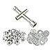 Rchobbytop 20 Pairs M4 Lock Nuts Serrated Flange Nylon Insert and M4 Flat Washers Cross Socket Wrench for 110 Traxxas Axial HPI Redcat HSP Model RC Vehicles Wheel Silver - Image 3