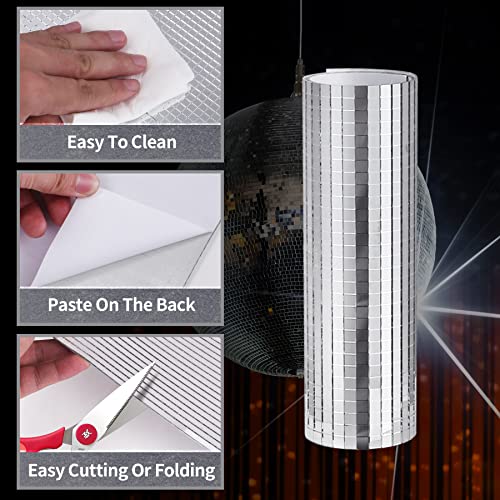 Vehipa 18000 PCS Silver Mini Square Disco Tiles, 5 x 5 mm Self-Adhesive Mirror Mosaic Tiles，Glass Mosaic Stickers for Vases, Cups, Home Decoration - Image 2