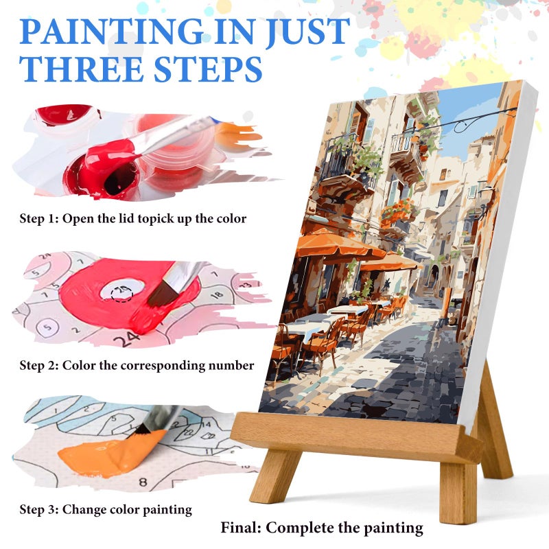 PRASIO Paint by Numbers Kit for Adults Beginner, Landscape Adult Paint by Number Kits on Canvas, DIY Acrylic Watercolor Oil Paint by Number for Adults for Home Decor Gift 16x20 Inch - Image 4