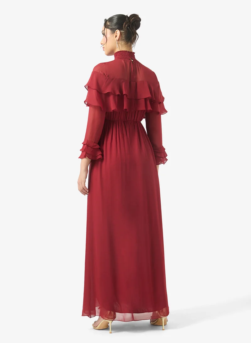 جولدن ابل Ruffle Detailed Maxi Dress