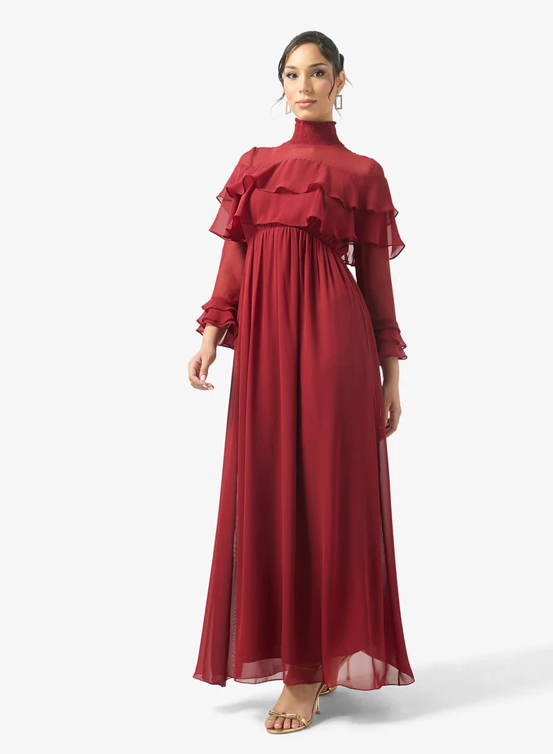 جولدن ابل Ruffle Detailed Maxi Dress