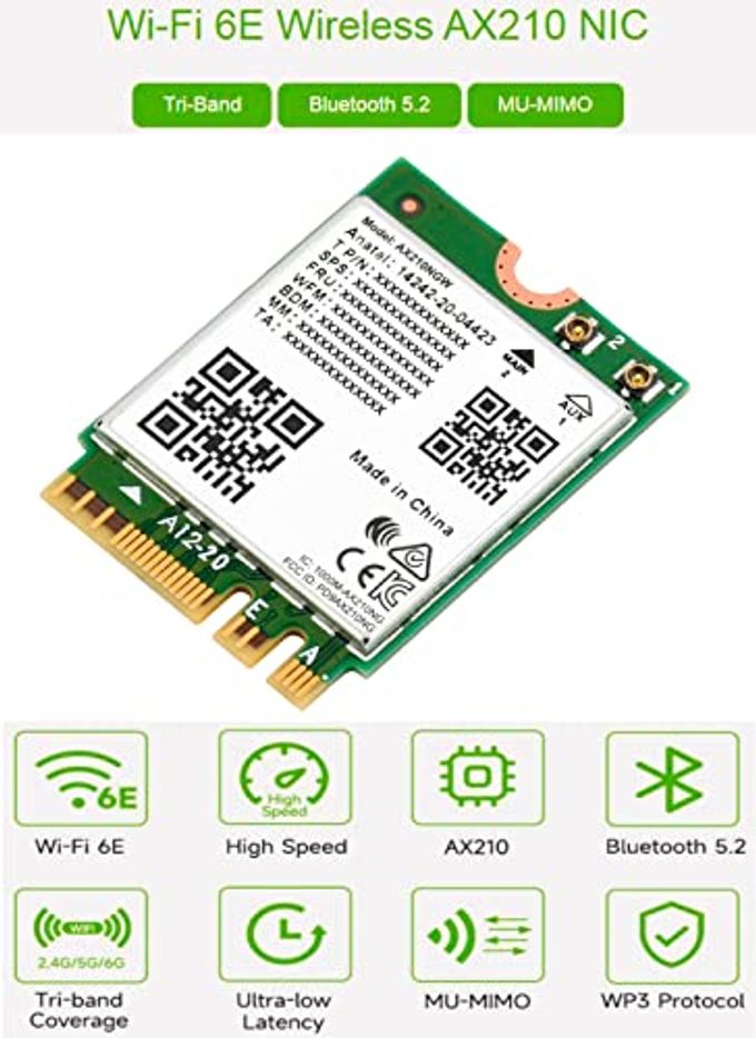 Waveshare Wireless Ax210 Nic, Gigabit Tri-Band Wi-Fi 6E, 802.11Ax Standard, Bluetooth 5.2, Ax210 Ngw Wifi Card, Mu-Mimo Ngff (M.2 A/E Key) Interface,Support Linux, Windows 10/8.1/8/7 - Image 5