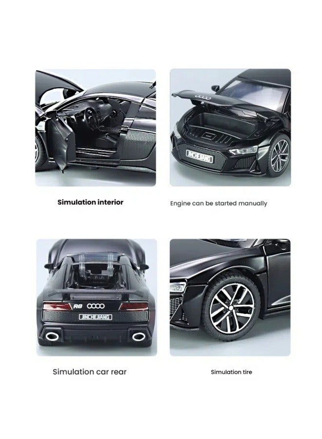 Alloy 132 Scale Audi R8 Sports Car Pull Back Toy with Sound and Light Effects Model for Decoration - Image 3