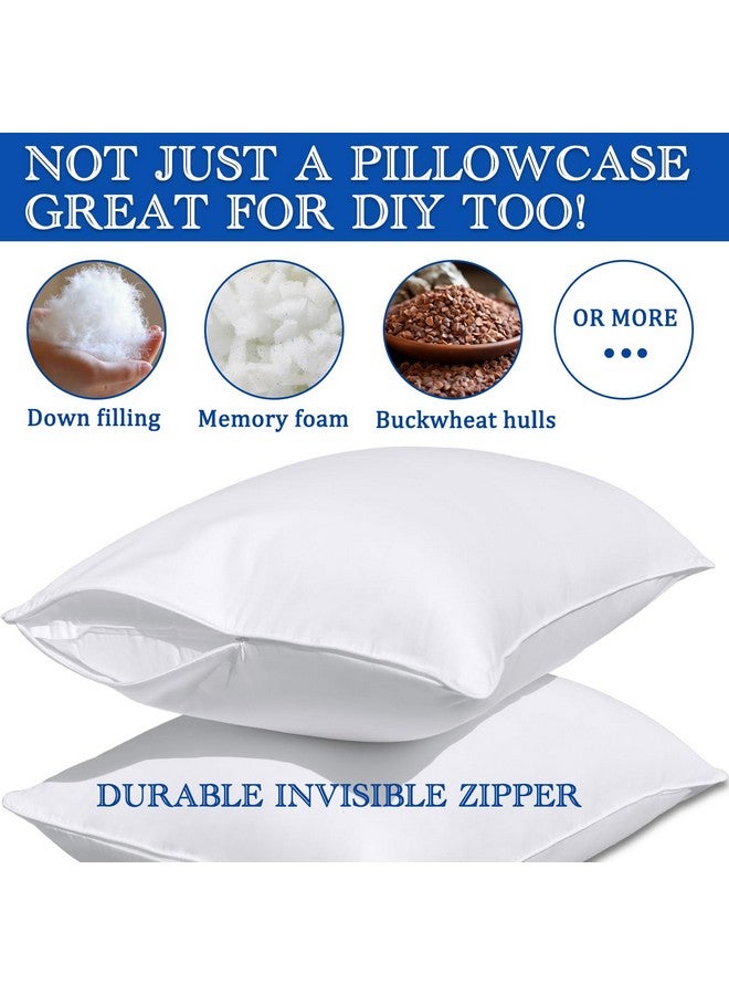 Precoco Toddler Pillowcase Set - 2 White Cotton 14x19 Inch Pillow Covers with Zipper Design for Secure Fit and Comfortable Sleep - Image 3