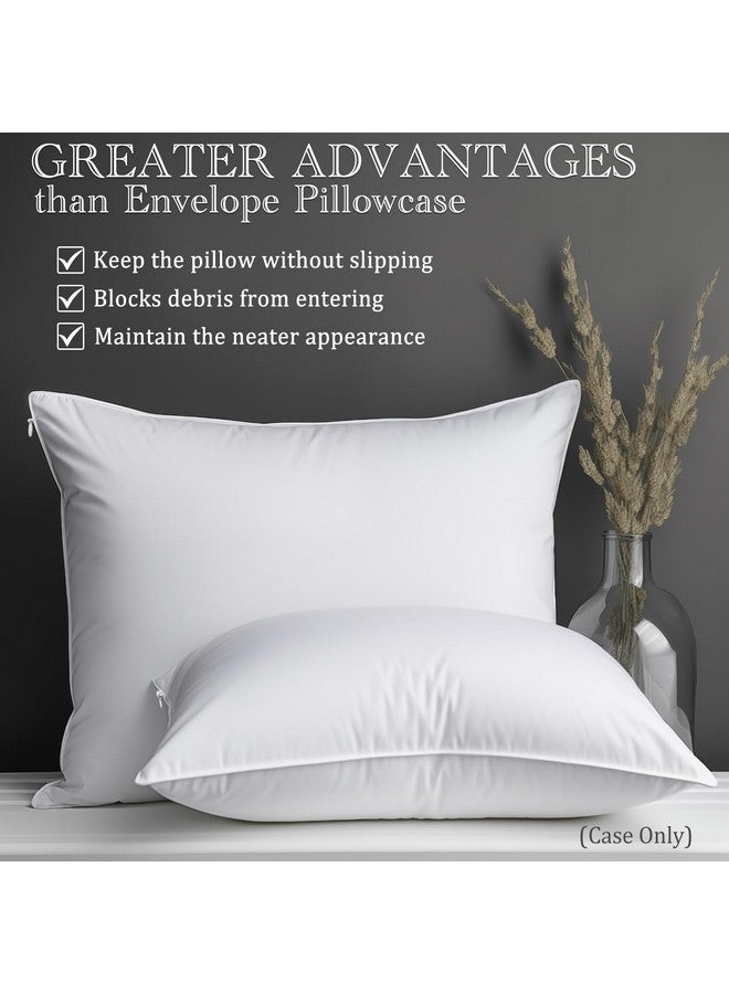 Precoco Toddler Pillowcase Set - 2 White Cotton 14x19 Inch Pillow Covers with Zipper Design for Secure Fit and Comfortable Sleep - Image 2
