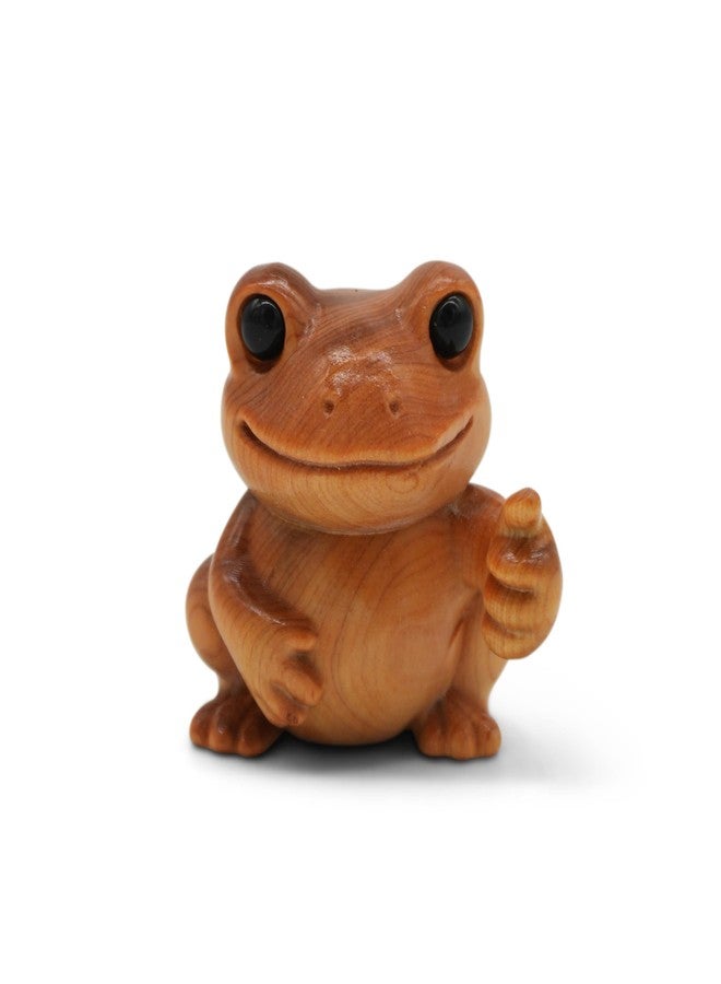 GOOFBALLS Mini Wooden Figurine – Funny Desk Toy, Cute, Quirky Collectible, Unique Gift for Office or Home Décor Shelf Display - Frog - Image 1
