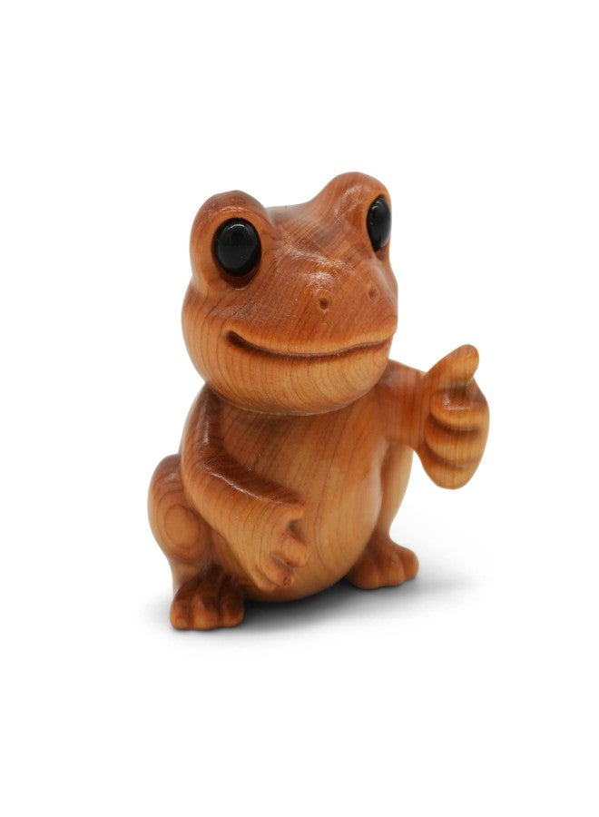 GOOFBALLS Mini Wooden Figurine – Funny Desk Toy, Cute, Quirky Collectible, Unique Gift for Office or Home Décor Shelf Display - Frog - Image 4