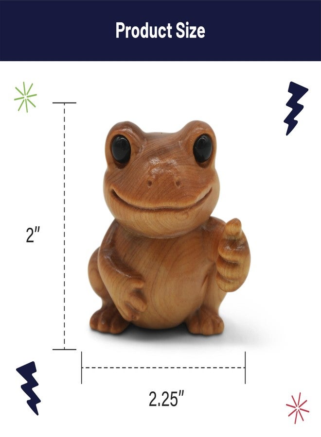 GOOFBALLS Mini Wooden Figurine – Funny Desk Toy, Cute, Quirky Collectible, Unique Gift for Office or Home Décor Shelf Display - Frog - Image 2