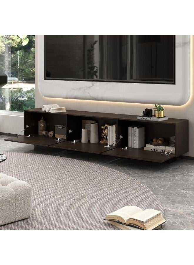 Karnak Offney Contemporary TV Stand for TVs up to 70 Inches – Light Walnut & Espresso Finish – 3 Drawers, 2 Open Shelves, MDF & Particle Board Construction Walnut - Image 2