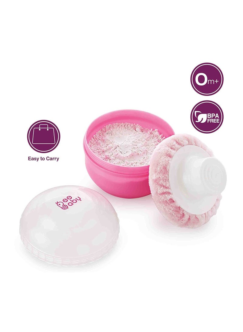 BeeBaby Classic Powder Puff with Container for Baby Pink Soft Touch 90 gm - Image 3