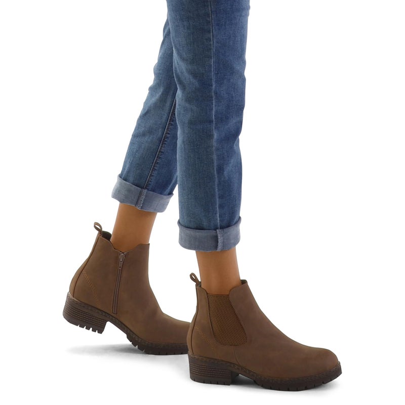 mysoft Women's Chelsea Ankle Boots Side Zipper Chunky Block Low Heel Booties Lug Sole Short Boots - Image 2