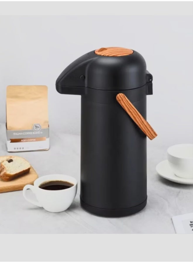 إكسترا ترمس ستانلس ستيل ضغط أسود 1.9 لتر- يحفظ الحرارة والبرودة لساعات - Image 1