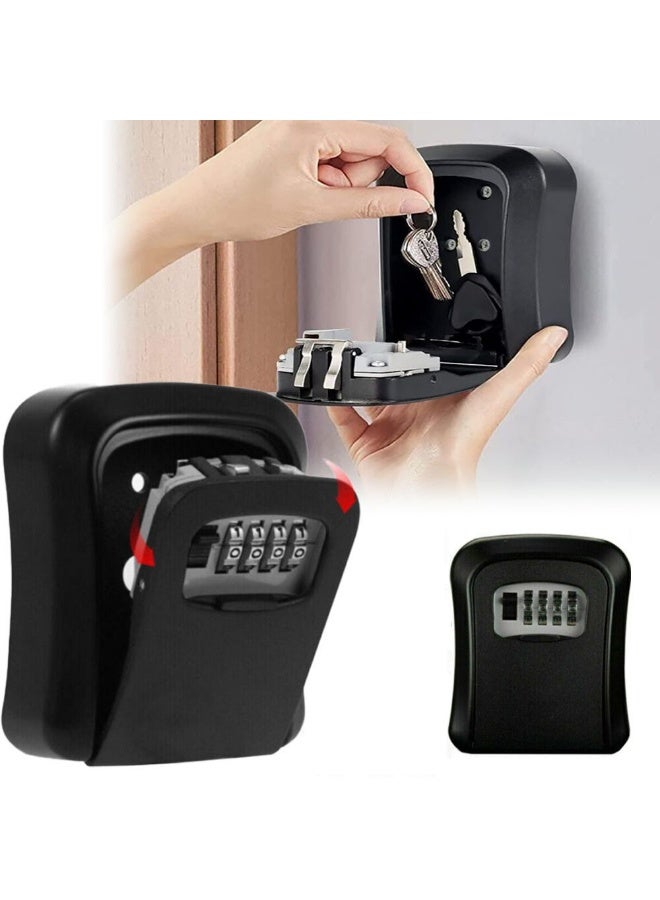 Key safe with lock for outdoor and indoor use, key box with lock, emergency backup key box, waterproof with resettable code-Metal structure - Image 1